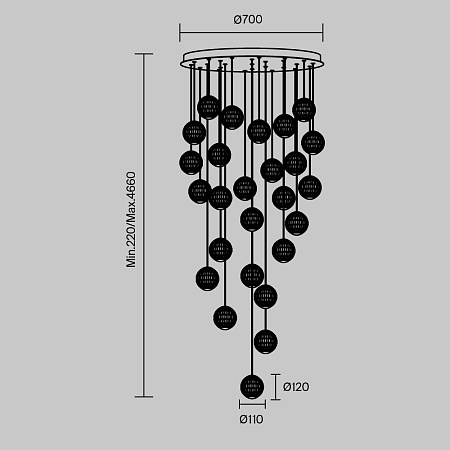 Подвесной светильник Maytoni Sapphire MOD293PL-L140BS3K - фото