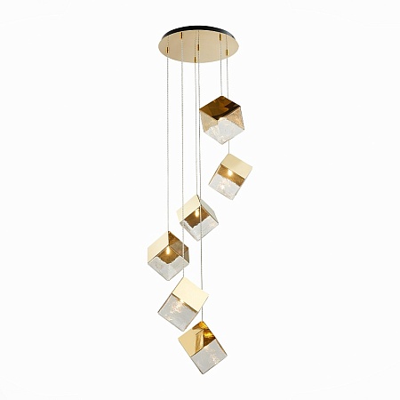 Светильник подвесной ST-Luce Золотистый/Прозрачный, Золотистый G9 6*5W SL1182.203.06 - фото
