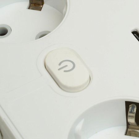 Удлинитель 6-местный c/з 3x1 мм2, 3 м, 250В, 10А, 4USB+2Type-C 2,4А, серия Home plus, белый STEKKER HM09-66-02 - фото