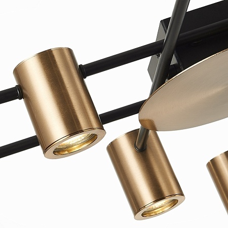 Светильник потолочный ST-Luce Черный/Латунь GU10 8*7W SL1207.402.08 - фото