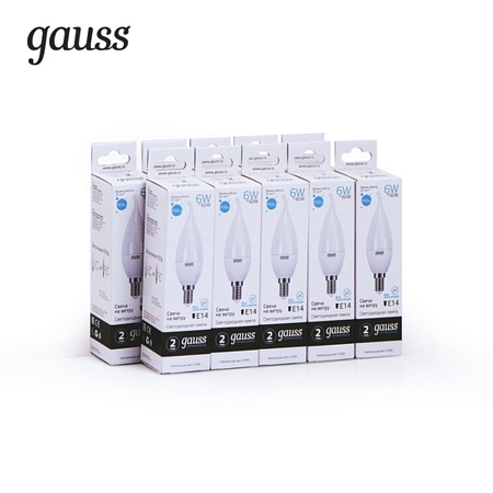 Светодиодная лампа Gauss Свеча на ветру 6W 450Lm 4100K E14 34126 - фото