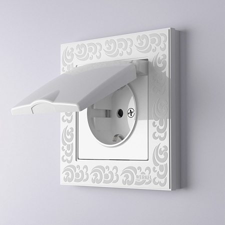 Рамка из пластика на 1 пост Flock белый WL05-Frame-01-white - фото