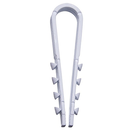 Дюбель-хомут для круглого кабеля (19-25мм), STEKKER DCL00-19-25, нейлон, белый (100шт.) - фото