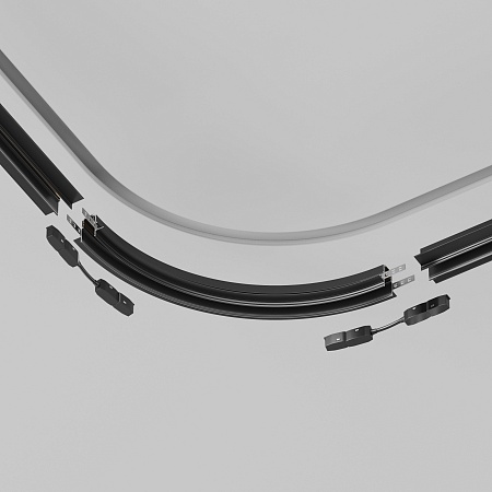 Коннектор радиусный R300 Exility встраиваемый под ГКЛ 12,5мм, черный - фото