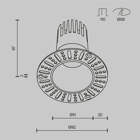 Встраиваемый светильник Technical DL120-10W-2.7K-TRS-B - фото