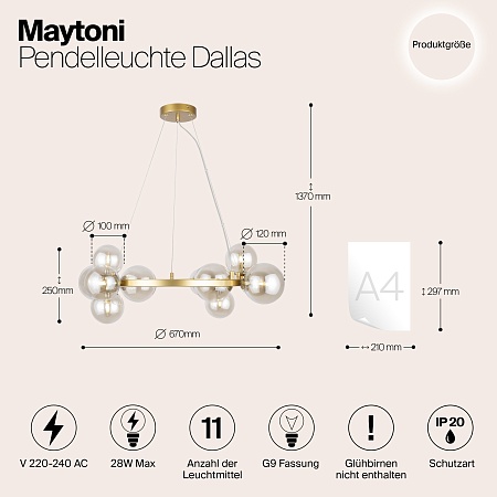 Подвесной светильник Maytoni MOD545PL-11G - фото