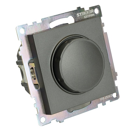 Выключатель диммирующий TRIAC (механизм) 250В, 500W, серия Катрин, графит, GLS10-7106-06 - фото