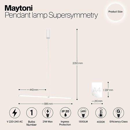 Подвесной светильник Maytoni Supersymmetry P096PL-L11WK1 - фото