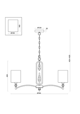 Подвесной светильник Freya FR1007PL-07BS - фото