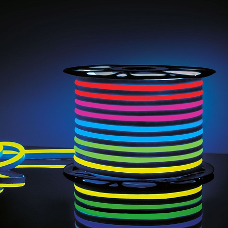 Светодиодный гибкий неон 220 В 12 Вт/м 80 Led/м 5050 IP67, односторонний RGB, 50 м Гибкий неон 220V 12W 80Led 5050 IP67 односторонний RGB, 50 м Elektrostandard - фото
