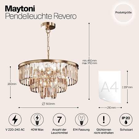 Подвесной светильник Maytoni Revero MOD085PL-07BS - фото