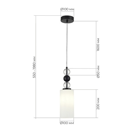 Светильник подвесной ST-Luce черный/белый E27 1*40W SL2003.403.01 - фото