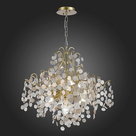 Люстра подвесная ST-Luce Латунь/Прозрачный, Золотой E14 8*60W SL1650.303.08 - фото