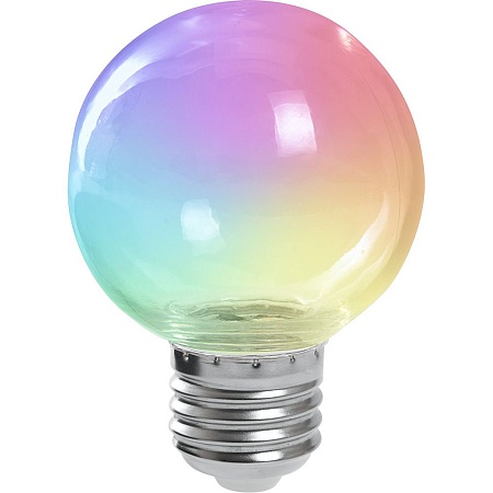 Лампа светодиодная Feron LB-371 Шар прозрачный E27 3W RGB быстрая смена цвета - фото