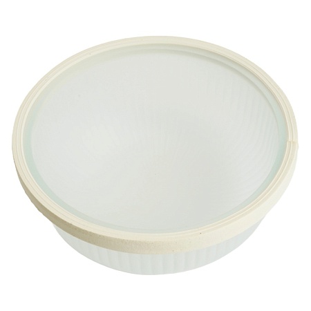 Светильник накладной IP54, 220V 60Вт Е27, дерево, орех, круг, с решеткой, НБО 03-60-022 - фото