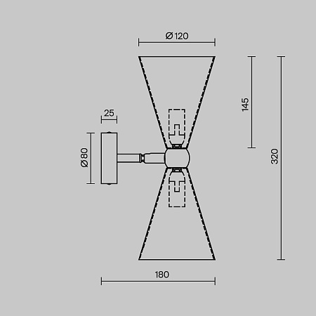 Настенный светильник (бра) Maytoni Vesper MOD108WL-02WG - фото