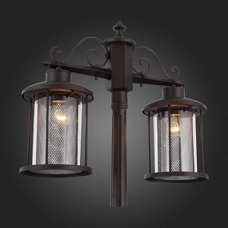 Светильник уличный наземный ST-Luce Темный кофе/Прозрачный, Темный кофе E27 2*100W SL080.425.02 - фото