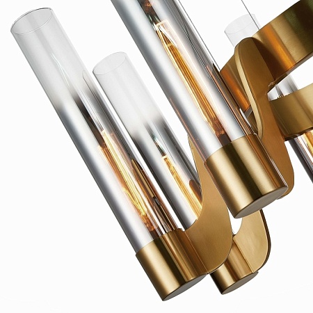 Люстра подвесная ST-Luce Латунь/Хром, Прозрачный E14 8*40W SL1235.303.08 - фото