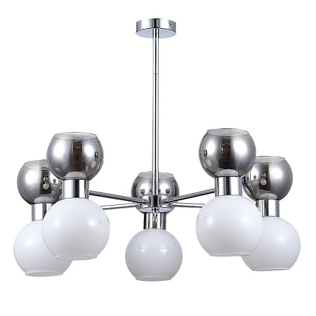 Светильник потолочный Хром/Белый, Дымчатый E27 10*60W SLE1138-102-10 - фото