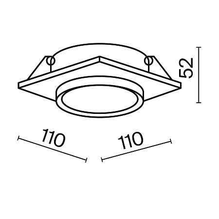 Встраиваемый светильник Technical Hoop DL086-GX53-SQ-BG - фото
