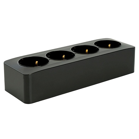 Розетка 2-местная с/з открытой установки, STEKKER, 250В, 16А, IP20, серия София,черный матовый, MST16-12-05 - фото