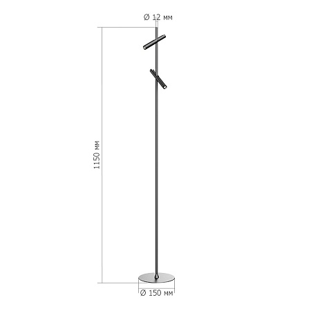 Светильник напольный ST-Luce Черный/Черный, Золотистый LED 2*3W 3000K SL6210.405.02 - фото