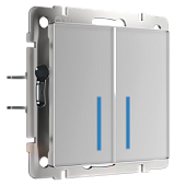 Сенсорный выключатель двухклавишный с подсветкой 1000 Вт (серебряный) W4520006