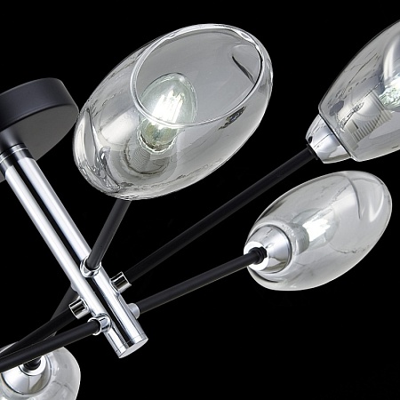 Светильник потолочный Черный, Хром/Дымчатый E14 6*40W SLE155512-06 - фото