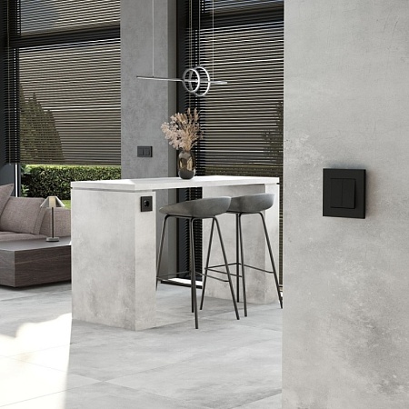 Выключатель двухклавишный с самовозвратом черный матовый W1122408 - фото