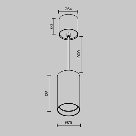 Подвесной светильник Technical Vol P100PL-20W3K-B - фото