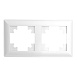 Рамка STEKKER, PFR00-7003-01 3-местная, пластик, серия Катрин, белый - фото