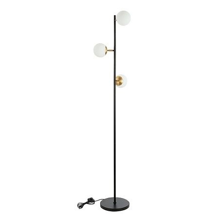Светильник напольный Черный, Латунь/Белый E27 3*60W SLE220405-03 - фото