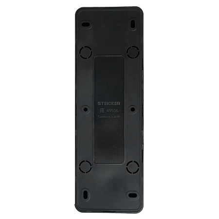 Розетка 4-местная с/з открытой установки, STEKKER, 250В, 16А, IP20, серия София, черный матовый, MST16-14-05 - фото