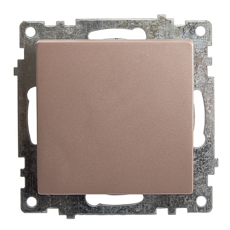 Выключатель 1-клавишный STEKKER GLS10-7103-02, 250В, 10А, серия Катрин, шампань - фото
