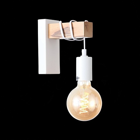 Светильник настенный Белый, Светлое дерево E27 1*60W SL1142.501.01 - фото