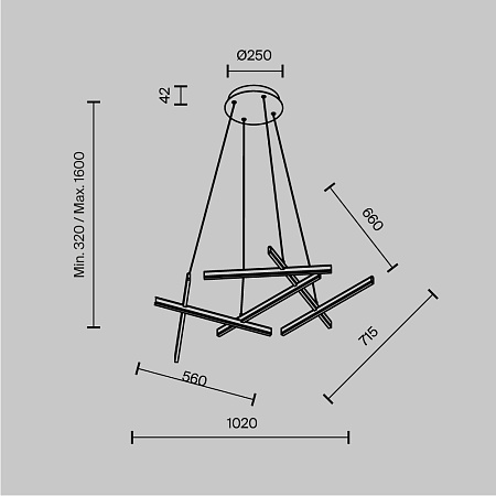 Подвесной светильник Maytoni Line MOD016PL-L80BK - фото