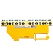 Шина"PE" на изоляторе STEKKER 6*9 на DIN-рейку 14 выводов, желтый, LD555-69-14 - фото