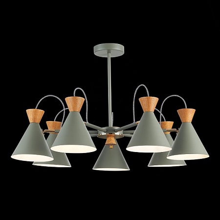 Светильник потолочный Серый, Золотистый/Серый, Темное дерево E14 7*40W SLE125112-07 - фото