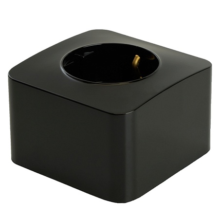 Розетка 1-местная с/з открытой установки, STEKKER, 250В, 16А, IP20, серия София, черный, MST16-11-02 - фото