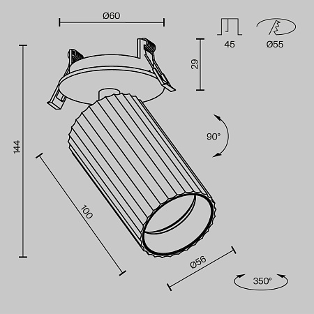 Встраиваемый светильник Technical Calipso C110CL-01-GU10-W - фото