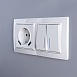 Выключатель двухклавишный с подсветкой белый WL01-SW-2G-LED - фото