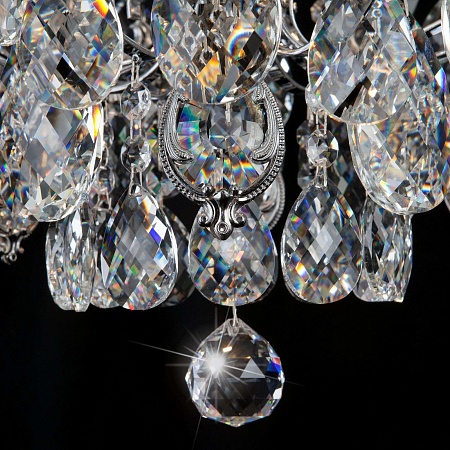 Хрустальный потолочный светильник 10081/6 хром / прозрачный хрусталь - фото