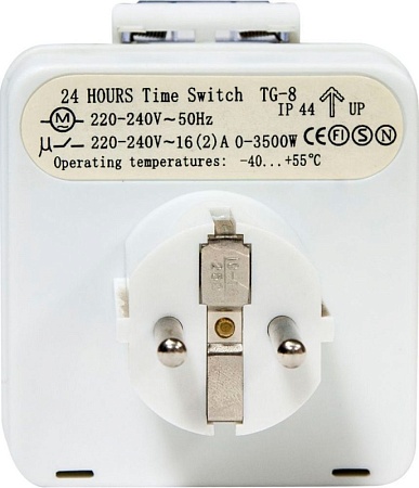 Розетка с таймером Feron TM31 суточная мощность 3500W/16A IP44 - фото