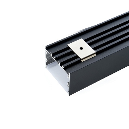 Профиль алюминиевый накладной "Линии света", черный, CAB257 - фото