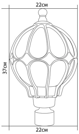 Светильник садово-парковый Feron PL3803  круглый на столб 60W 230V E27, черное золото - фото