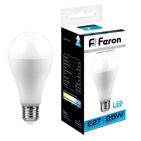 Лампа светодиодная Feron LB-100 Шар E27 25W 175-265V 6400K - фото