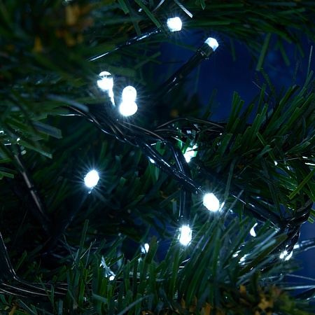 Светодиодная гирлянда Кластер Feron CL10 линейная 20м + 3м 230V 5000К, c питанием от сети, зеленый шнур - фото