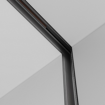 Коннектор угловой внутренний Exility встраиваемый под ГКЛ 12,5мм, черный - фото