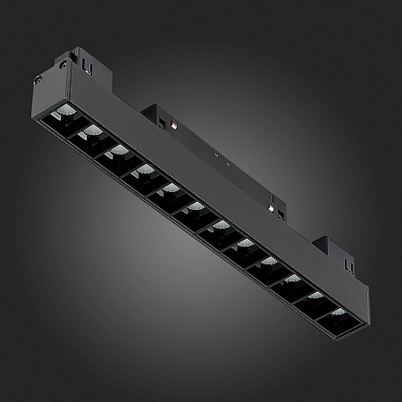 Магнитный трековый светильник Черный LED 1*12W 4000K 1 009Lm Ra>90 36° IP20 L222xW22xH4 ST361.446.12 - фото