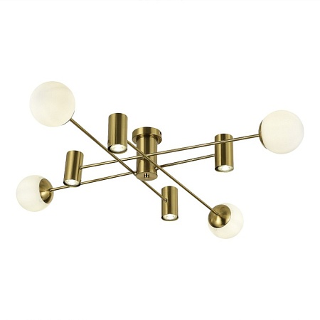 Светильник потолочный Латунь/Белый GU10+E27 4+4*5+60W SLE1105-302-08 - фото